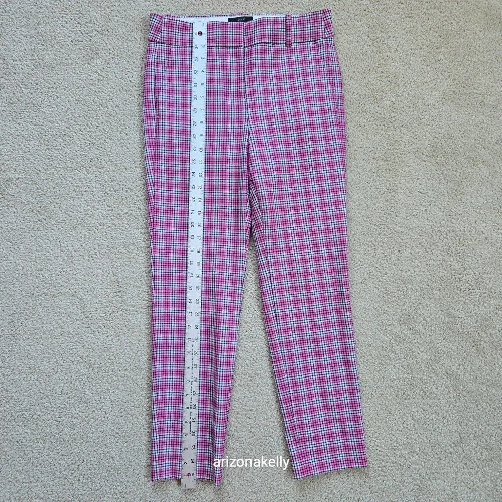 J. Crew Cameron Pant Pink Plaid Size 2